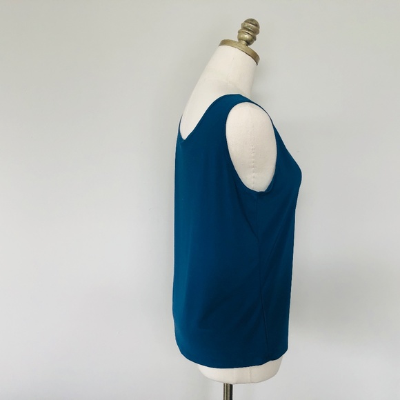 Pullover Large Prussian Blue Scoop Neck Sleeveless - Picture 6 of 6